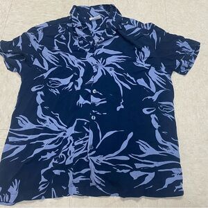 Level Ten Navy Blue Patterned Men's Shirt size M